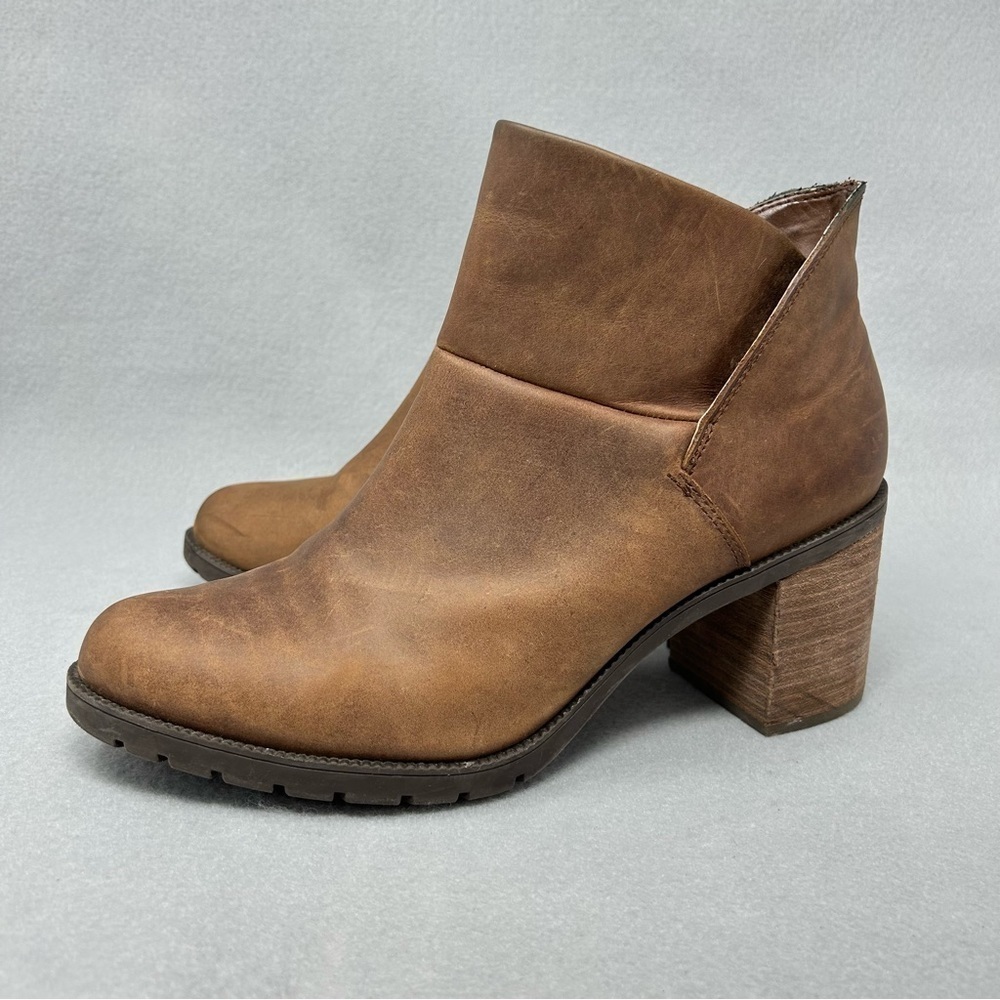 Clarks Malvet Helen Brown Leather Heeled Ankle Boots, Women’s Size 10M